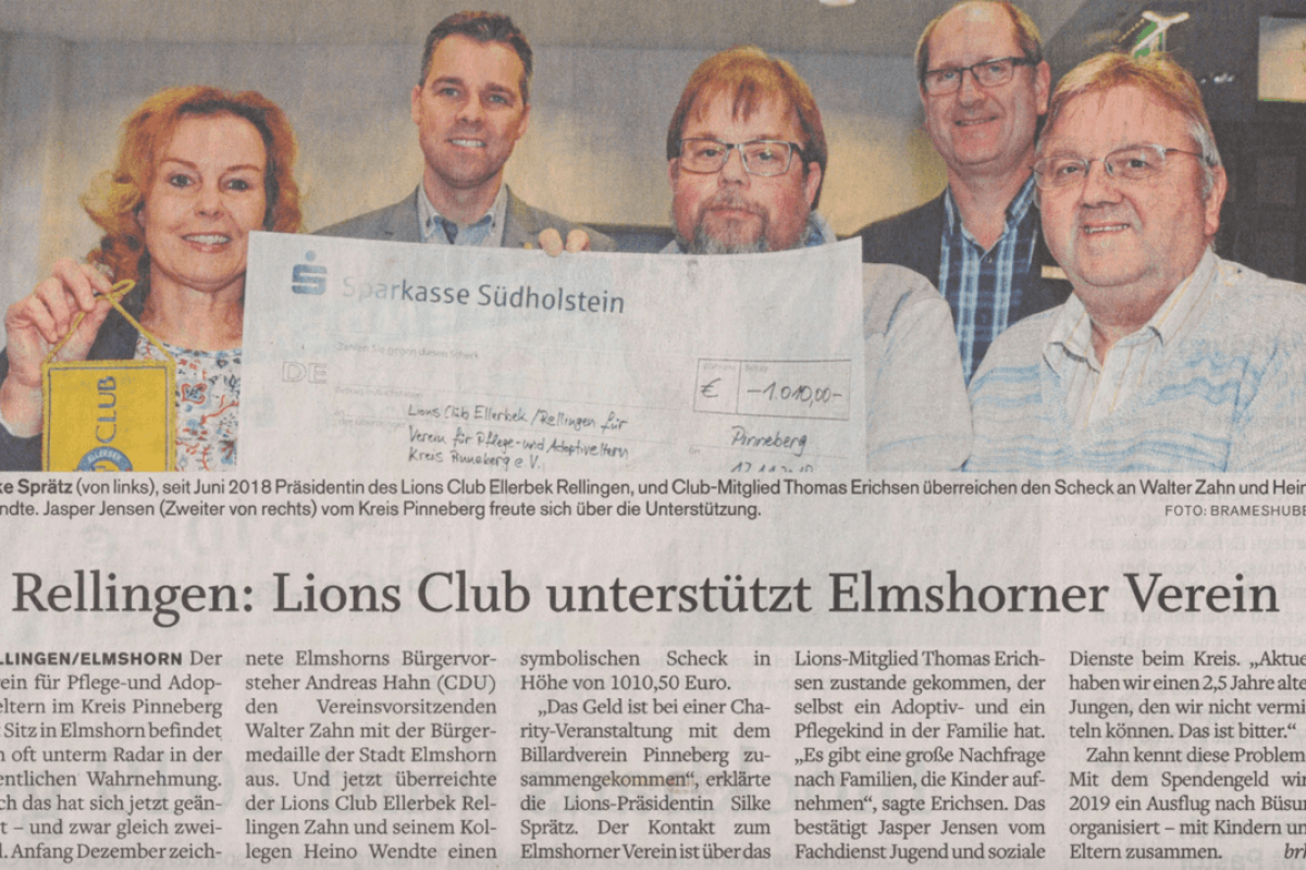 Bericht zur Spende des Lions Club Ellerbek Rellingen